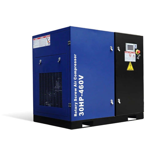 Heavy Duty 30 HP Rotary Screw Air Compressor With 123 CFM At 125 PSI, 460V 3 Phase 60 Hz Fixed Speed Workhorse Industrial Grade Air System