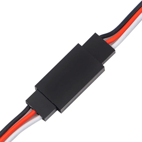 Close-up of black connector from Set Of 30 Pcs 3 Pin Servo Extension Cables, Male To Female Leads, RC Hobby Must Have For Planes Helicopters And Drones