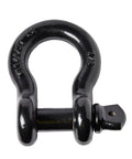 Black 7/8 Inch Bow Shackle With 1 Inch Threaded Pin, heavy duty D Ring Rigging, forged steel, tow recovery anchor for off-road Jeeps.