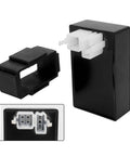6 Pin DC CDI Box Replacement For 150Cc 200Cc And 250Cc Vertical Engines In ATVs Quads Scooters Go Karts And Dirt Bikes Built To Last No Fuss Install Not For Gy6 250Cc, black rectangular ignition controller with connectors and protective cover.
