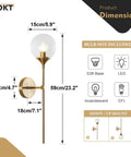 Glass Globe Wall Sconce In Brushed Brass With Clear Globe Mid Century Modern Bedroom Bedside Lighting Long Pole Nordic Style Wall Lamp Dimensions