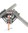 Beefy 4 Inch Jaw Angle Clamp Heavy Duty Right 90 Degree Welding Vice For Woodworking Metalworking Corner Miters And Photo Framing Cast Iron Construction AC-100 on white background