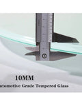 Large Lazy Susan Turntable For Dining Table And Kitchen With Tempered Glass Surface showing 10mm thickness measurement