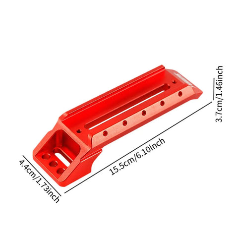Red alloy Astronomy Telescope Carrying Handle Mount Bracket with 60 degree slot, dimensions 155mm x 44mm x 37mm, shown with size labels.