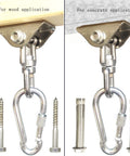 Heavy Duty 1000 Lb Hanging Hardware Kit With 360 Degree Rotating Hooks For wood and concrete applications