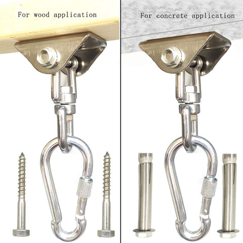 Heavy Duty 1000 Lb Hanging Hardware Kit With 360 Degree Rotating Hooks For wood and concrete applications