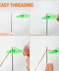 20 Piece Fish Mouth Needle Threader Set For Side Threading Sewing Machines And Hand Sewing Includes 16 Machine Needle Threaders And 4 Hand Threaders By VONEEDL in use threading a needle