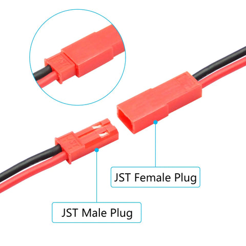 JST Female and Male Plugs on XT60 Female To JST Female Connector Adapter Kit 3 Pack With 20 AWG 3 Inch Cable For RC Lithium Battery Charging
