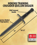 Tough As Nails Polypropylene Training Dagger For Combat Practice With Textured Grip 18.5 Inch Overall Length Crusader Style