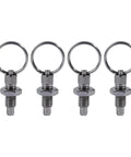 4 Pcs Pull Style Indexing Plunger Pins Stainless Steel Spring Loaded Knurled Thumbwheel, heavy duty locking hardware, machine shop use.
