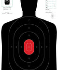 Full Size Tactical Silhouette Target Pack 23x35 Inches For Firearms Training And Target Practice 50 Yard Police Target Set Red Center
