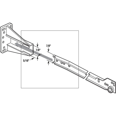 Illustration of Drawer Side Track Brackets In White Nylon For Side Mounted Drawer Slides Durable Plastic Construction Fits Most Ball Bearing Hardware