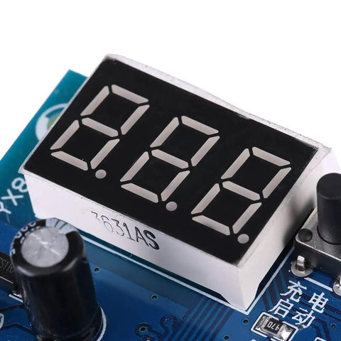 No Sweat Battery Charge Control Module With Crisp Digital Screen showing voltage readings, designed for easy six to sixty volt charging.