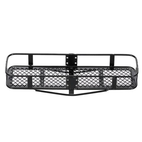 Heavy Duty Metal Rear Bumper With Integrated Tow Hitch For 1/10 RC Crawler Beefed Up Trail Defense Kit top view showing durable steel construction.