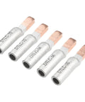 Heavy Duty Copper Aluminum Terminal Block 5 Pack Secure Screw Lock Wiring Connector For Electric Meter Boxes Low Heat Safe Power Transmission with copper connectors.
