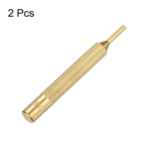 Versatile Top Shelf Heavy Duty Brass Alignment Punch Tool Set For Precision Watch Repair And Jewelry Crafting With Non Marring Tips And Secure No Slip Cylindrical Drive Design - 1/8 inch brass alignment punch with knurled handle.