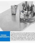 Heavy Duty Manual Aerosol Spray Can Refill Station Featuring Built Tough Adjustable Bottle Clamps showing fixing components for bottle stability.