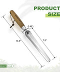 Grab And Go Narrow Garden Trowel For Transplanting And Weeding Stainless Steel Widger With Wood Handle Long Slim Blade Product Size