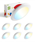 LED Disk Lights 6 Inch Low Profile Dimmable Flush Mount Ceiling Fixture 2700K To 5000K Adjustable Color Temperature 15W 1245 Lumens UL Energy Star 6 Pack