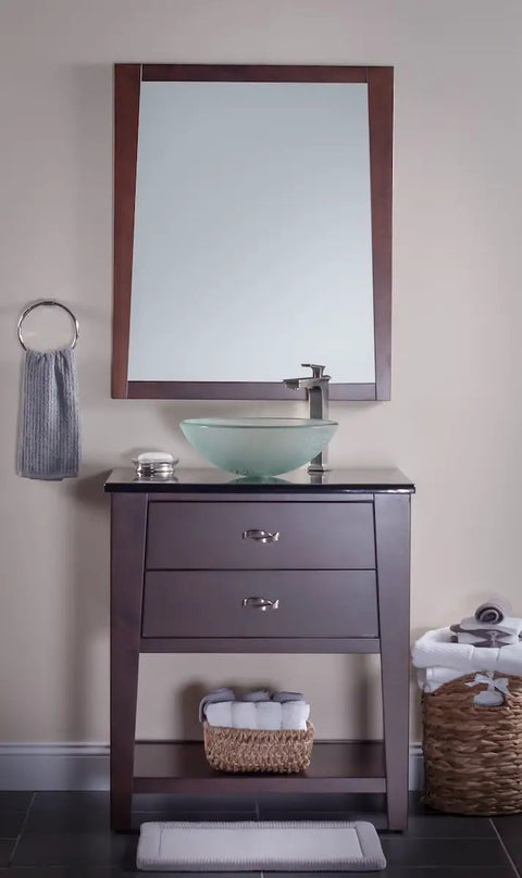 Gelo Glass Vessel Bathroom Sink With Frosted Round Bowl Dope Scratch Resistant Tempered Glass Above Counter Installation