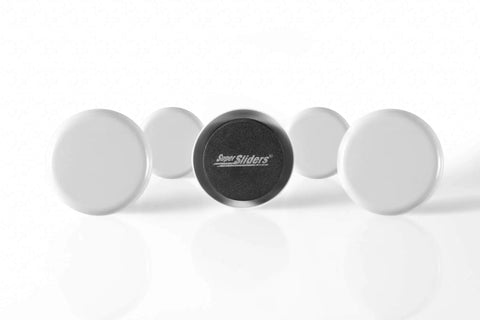 Round reusable sliders for carpet, eight pack, gray, 2.5 inch diameter shown in front view. Move Heavy Furniture Easily With Round Reusable Sliders For Carpet Eight Pack Gray Two And A Half Inch Diameter Furniture Sliders For Sofas Tables Desks And More Protect Floors And Make Rearranging A Breeze.