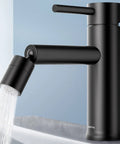 Black 360 Degree Swivel Aerator Bathroom Sink Faucet With Built In Aerator And 360 Degree Rotation For Precise Water Direction