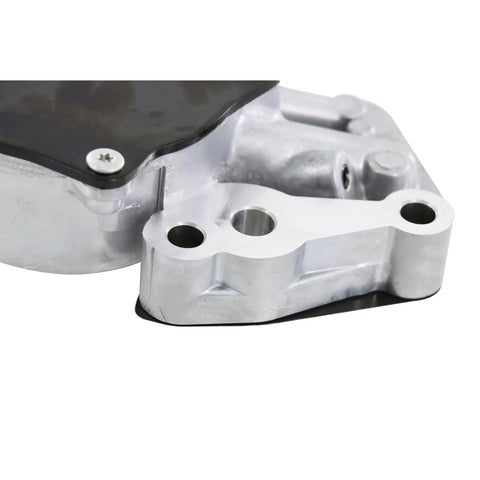 DYRDINSHOW brake vacuum pump with aluminum housing and mounting flange with three bolt holes, close-up view.