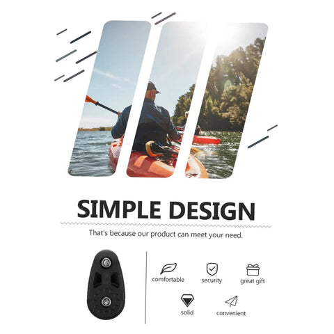 Kayak Anchor Trolley Kit With Nylon Single Sheave Blocks for canoe and boat shown with scenic kayaking image and simple design text