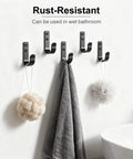 Heavy Duty Black Metal Wall Hooks 15 Pack For Hanging Coats, Bags, Towels And Robes, Screw In Mount, Wall Mounted Hooks