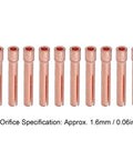 1.6mm Orifice Collet Copper Set With 20 Tungsten Electrodes For QQ150 Welding Torch Accessories Premium Copper Build High Precision Durable Pro Grade Kit For Welders, showing ten copper collets in a row at 1.6mm size.