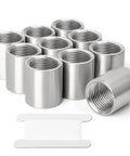 Set of 304 Stainless Steel Pipe Fitting Coupling Three Quarter Inch By Three Quarter Inch Npt Female Threaded Cast Connector Corrosion Resistant