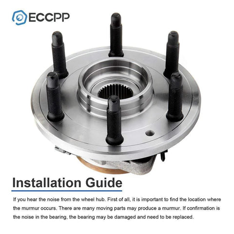 Front view of Pair Front Wheel Hub Bearings 515096 For Cadillac Escalade 2007-2014 ESV 4WD 4x4 With ABS, Fits Avalanche Suburban