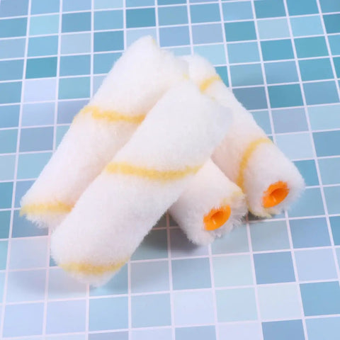 30 PCS Mini Paint Roller Sleeve Refills, high density foam rollers, round shape, lightweight design for wall painting.