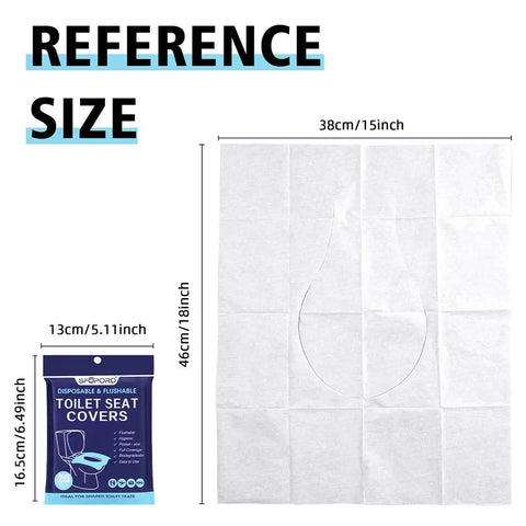 XL 100 Count Disposable Toilet Seat Covers Flushable Paper For Travel Public Restrooms Planes Camping And On The Go Hygienic Seat Size Chart
