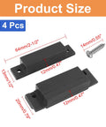Four Piece Brown Wired Magnetic Reed Switch Surface Mounted NC Sensor Alarm with size details and screws