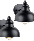 Two Pack Matte Black Outdoor Wall Lights With E26 Socket Base Farmhouse Barn Style Sconces For Indoor And Outdoor Use