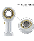 Two Piece Set 304 Stainless Steel Rod End Bearings PHSB6 Female Right Hand Threads Three Eighths Inch Diameter Twenty Four Threads Per Inch High Precision Low Noise For Fast Smooth Motion And Heavy Load Apps 360 degree view