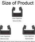 Diagram of three black clips with inner apertures for Four Pack Outdoor Patio Furniture Clips For Sectional Sofas And Wicker Rattan Chairs.