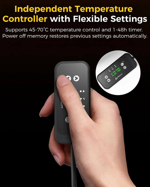 Hand adjusting independent temperature controller for Modular Chamber Heater for Enclosed FDM 3D Printers with Filament Drying