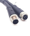 Close-up of M12 5 Pin L Code Rail Transit Power Connector Cable Male To Female Straight Sensor Molding Cable with PVC Jacket