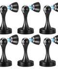 Six Pack Magnetic Door Stops Heavy Duty Stainless Steel Black Finish Wall Or Floor Mount Keeps Doors Open Prevents Slams Protects Walls Hands Free