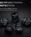 Heavy Duty Waterproof Adjustable Cable Gland Set 1/2 To 5/8 Inch 12-16mm PG19 Nylon Plastic Cable Glands with Gaskets