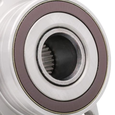 Close-up of 2-Pack Rear Wheel Hub Bearing Assembly for Subaru Vehicles 2019-2024 heavy-duty replacement in silver metal.