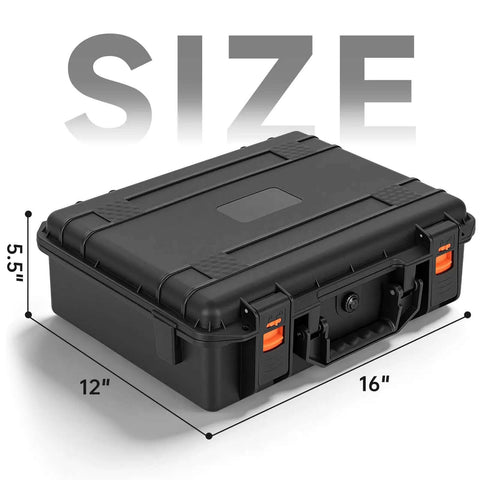 Rugged Hard Carrying Case With Thick Foam Padding For Pico Projectors And Tech Gear Built Different Shockproof Storage Box 16 by 12 size