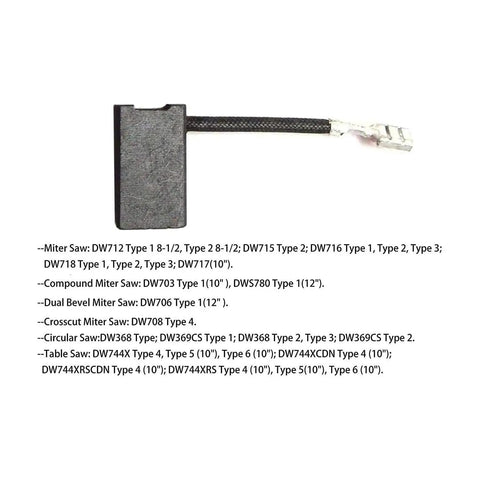 Carbon Motor Brushes Replacement 2 Pack For Miter Saws And Power Tools Compatible With DW718 DW717 DWS780 Restores Saw Power