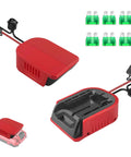 2 Pack Power Wheel Battery Adapter For V20 20V Li Ion Batteries With Fuses And 14AWG Wire And Control Switch Kit