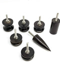 Top Notch 7 Piece Black Ebony Leather Edge Burnisher Set Featuring Slick Electric Polished Heads, seven tools for DIY projects.