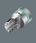 Zyklop 3/8 Inch Drive Socket With Holding Function, 8 x 29 mm, chrome vanadium steel, showing knurled grip and ball stop groove.
