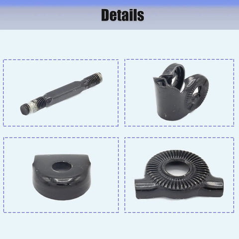 Components of Heavy Duty Aluminum Alloy Bike Seat Clamp For Road And Mountain Bikes, showing universal post clamp parts.