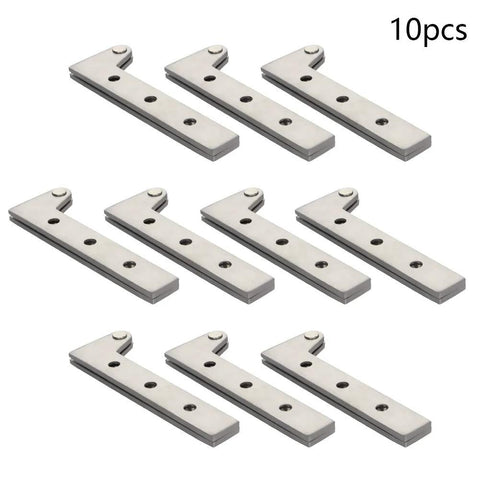10 pieces of 360 Degree Rotatable Inset Offset Pivot Door Hinge For Cabinets And Cupboards Built Tough Durable 201 Stainless Steel With Brushed
